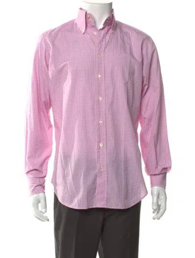 Pre-owned Etro Plaid Print Long Sleeve Shirt In Pink