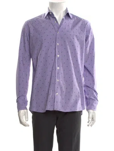 Pre-owned Etro Plaid Print Long Sleeve Shirt In Purple