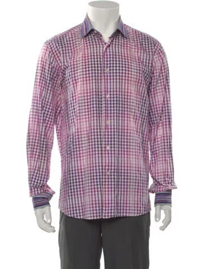 Pre-owned Etro Plaid Print Long Sleeve Shirt In Purple