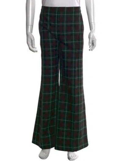 Pre-owned Etro Plaid Print Pants In Black