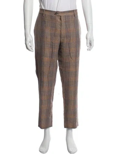 Pre-owned Etro Plaid Print Pants In Multi