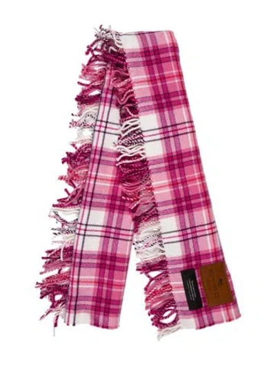 Pre-owned Etro Plaid Print Scarf In Pink
