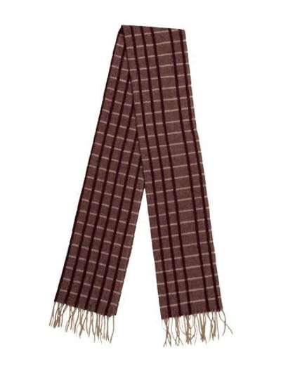Pre-owned Etro Plaid Print Scarf In Red