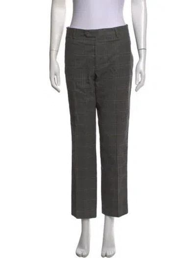 Pre-owned Etro Plaid Print Straight Leg Pants In Grey