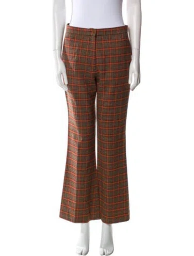Pre-owned Etro Plaid Print Wide Leg Pants In Blue