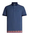 Etro Polo Shirt With Print In Blue