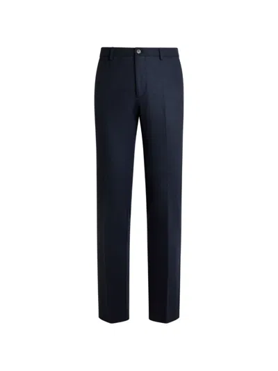 Etro Plain-coloured Knit Trousers In Blue