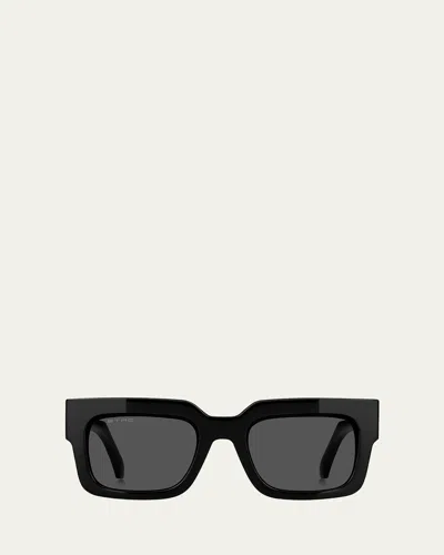 Etro Plastic Rectangle Sunglasses In Black