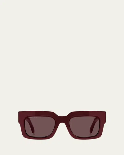 Etro Plastic Rectangle Sunglasses In Burgundy