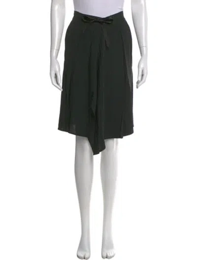 Pre-owned Etro Pleated Accents Knee-length Skirt In Black