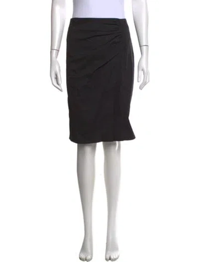 Pre-owned Etro Pleated Accents Knee-length Skirt In Black