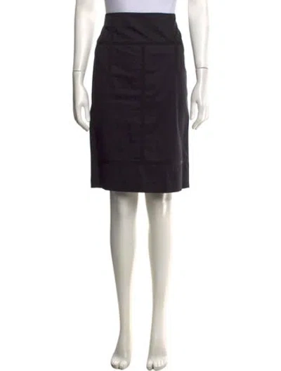 Pre-owned Etro Pleated Accents Knee-length Skirt In Black