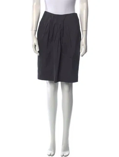 Pre-owned Etro Pleated Accents Knee-length Skirt In Gray