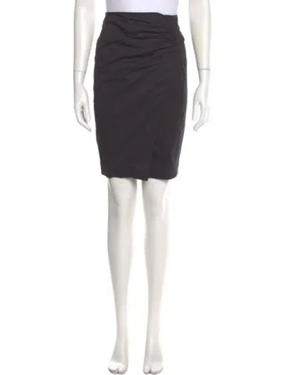 Pre-owned Etro Pleated Accents Knee-length Skirt In Gray