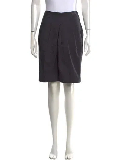 Pre-owned Etro Pleated Accents Knee-length Skirt In Gray