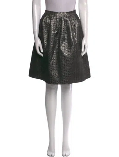 Pre-owned Etro Pleated Accents Knee-length Skirt W/ Tags In Gray