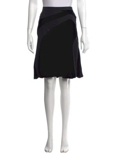 Pre-owned Etro Pleated Accents Midi Length Skirt In Black