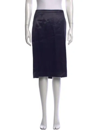 Pre-owned Etro Pleated Accents Midi Length Skirt In Purple