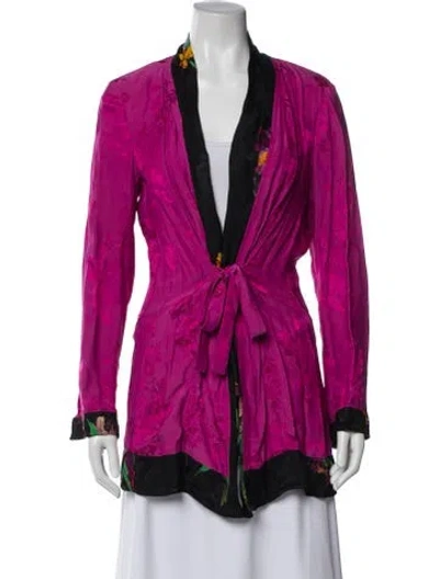 Pre-owned Etro Pleated Accents Robe In Pink