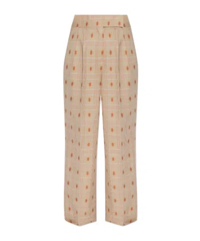 Etro Pleated Casual Pants In Brown