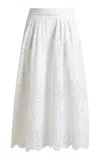 Etro Pleated Cotton-blend Midi Skirt In White