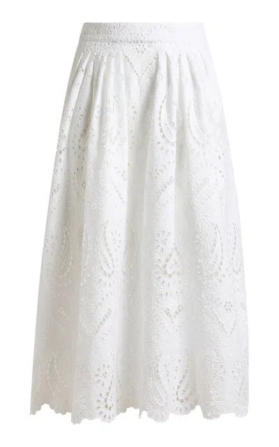 Etro Pleated Cotton-blend Midi Skirt