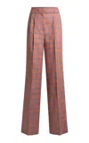 Etro Pleated Cotton-blend Straight-leg Pants In Multi