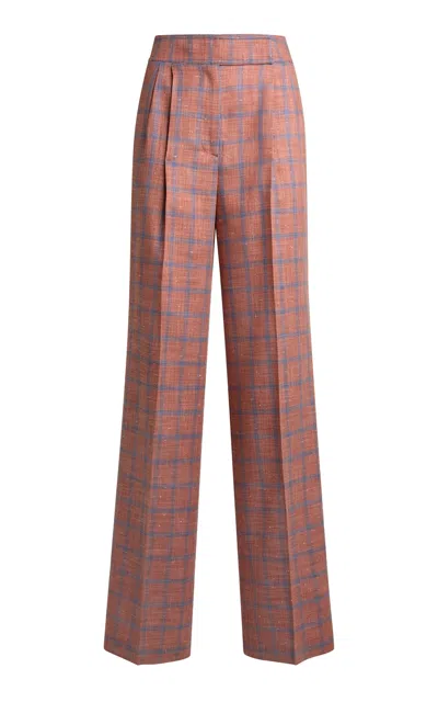 Etro Pleated Cotton-blend Straight-leg Pants