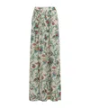 Etro Pleated Floral-motif Maxi Skirt In Multi