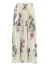 Etro Pleated Floral-print Skirt In Neutral