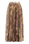 Etro Pleated Georgette Midi Skirt