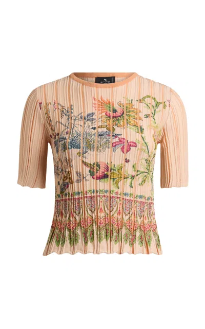 Etro Pleated Knit Crop Top