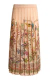 Etro Pleated Knit Midi Skirt In Multi