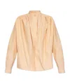 Etro Pleated Cotton Shirt In Nude