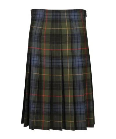 Etro Pleated Midi Skirt Macro Check In Multi