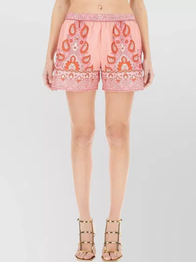ETRO PLEATED PAISLEY SCALLOPED SHORTS