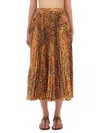 Etro Midi Paisley-print Pleated Skirt In Multi