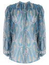 Etro Multicolor Silk Pattern Shirt In Blue