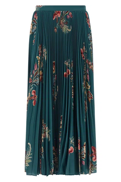 Etro Pleated Skirt In Multi