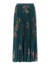 Etro Pleated Skirt Skirts Multicolor In Blue