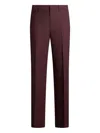 Etro Tailored Wool Trousers With Pleats And Pockets In Burgundy