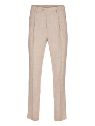 Etro Pleated Trousers In Neutral