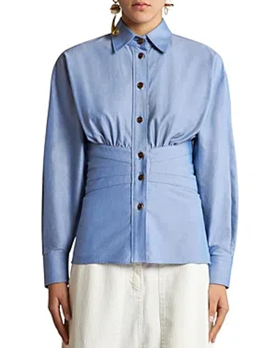 Etro Pleated Waist Shirt In Jazzy Blue