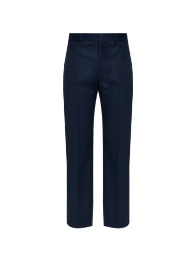 Etro Pleated Wool Trousers In Blue