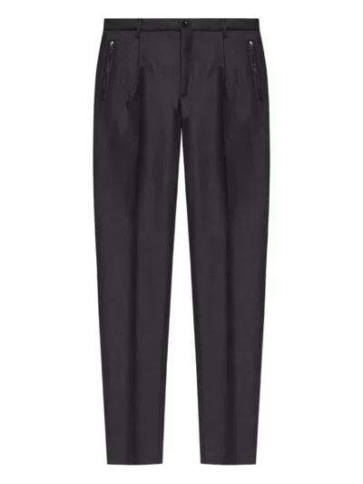 Etro Pleated Trousers With Zip Detail In Black