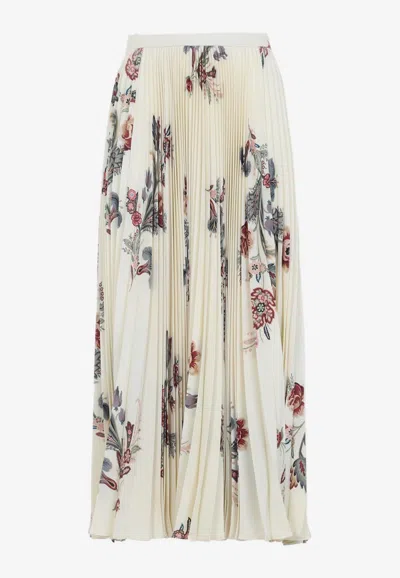 ETRO PLISSE FLORAL MIDI SKIRT