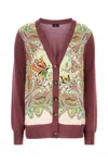 Etro Plum Cotton Blend Cardigan