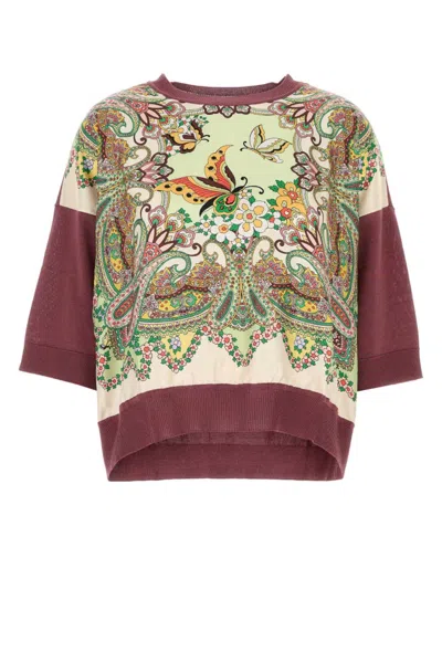 Etro Plum Cotton Blend Sweater