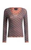 Etro Plunged Jersey Top In Animal Print