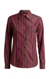Etro Pocket Cotton Shirt In Burgundy